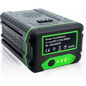 3700mAh 80V Replacement for Greenworks 80V Battery PRO Lithium ion Compatible with Greenworks MAX 80-Volt GBA80200 GBA80250 GBA80300 GBA80400 GBA80500 Cordless Power Tools