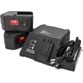 Batteries & Charger Bundle 18v 2000mAh NiCd Battery for Milwaukee 48-11-2230 48-11-2200 48-11-2232, 8940158631 (2 Batteries + 1 Charger)