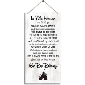 In This House We Do Disney Sign, Decorative Wood Hanging Wood Plaque, Disney Inspired Wall Decor, Home Decor Art, Farmhouse Decor for Wall, Happy Decor for Wedding or Birthday, Gift for Disney Lover