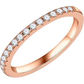 SMILEST 2mm Full Eternity Moissanite Wedding Band for Women, 0.65-0.85ct D Color VVS1 Clarity Lab Created Moissanite Wedding Ring 14K White Yellow Rose Gold Vermeil Moissanite Stackable Ring for Women