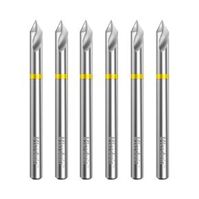 60 Degree V Groove Router Bit (6PCS) - 1/8" Shank Spiral Engraving Bit for CNC Cutting Wood, PVC, Aluminum and More - Chamfer Router Bits Set for Professionals