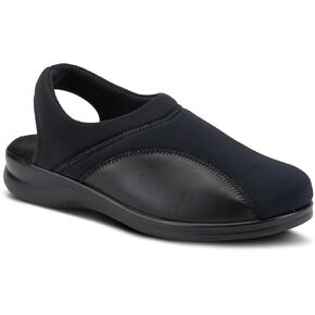 Flexus Spring Step Flexia Leather Clogs for Women - European Slingback Round Toe Slip-On Shoes - Ladies Casual Platform Clog for Work - Black EU 39 / US 8.5