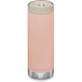 Klean Kanteen TKWide Insulated Coffee Tumbler with Café Cap - Stainless Steel Coffee Tumbler - 16 Oz, Brushed Stainless