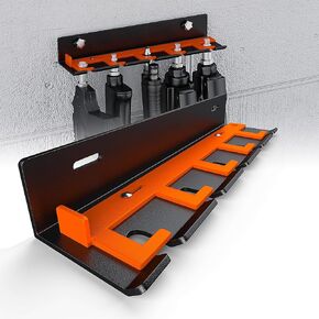 Air Tool Holder, Air Tool Rack for Garage Walls and Tool Cart Storage Organizer，Wall Mounted Lockable Pneumatic Tool Hanger for Air Compressor Tools, Pneumatic Nail Gun, Black-5 Slots