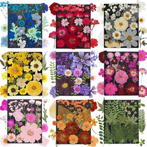 301Pcs Dried Pressed Flowers Leaves & Butterfly Stickers for Crafts,TrendCart Real Natural Dry Pressed Flowers for Resin Molds Nails Art Candle Making Phone Cases DIY Art Crafts Jewelry Making