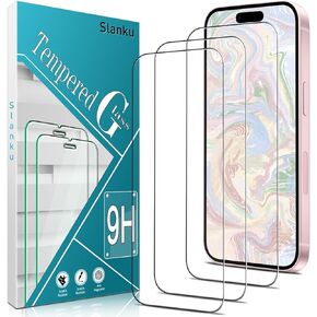 Slanku [3 Pack Privacy Screen Protector for iPhone 16 Plus Tempered Glass Film, Anti-Spy, Full Coverage, Case Friendly, NO Bubbles