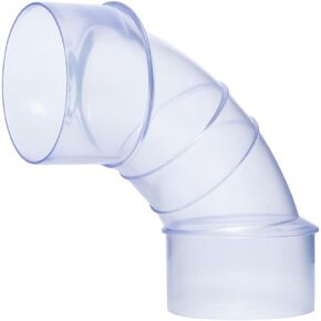 POWERTEC 70364V 4 Inch OD 90 Degree Elbow for 4 Inch Dust Collection Hose Connector (Clear), 1 Pack