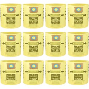 12 Pack 5-8 Gallon Vacuum Bags Compatible for Shop Vac 5-8 Gallon Dust Collection Filter Bags,Type H/E Double layer Replace Part #90671 9067100 90661 906-61 9066100