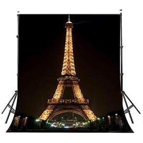 5×7ft Lights up The Night Paris Eiffel Tower Photography Backdrop Photo Studio Background Props wall-251