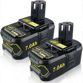 VANTTECH 2Packs P108 18V 7.0Ah Battery Replacement for Ryobi 18 Volt P107 P108 P102 P103 P104 P105 P109 P122 Cordless Power Tools Packs with LED Indicator
