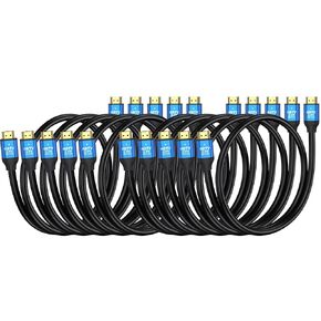 HDMI to HDMI Cables 5 Feet, 5-Pack, High Speed HDMI 2.0 Cable Supports 4K@60Hz, 2K, 1080P, HDCP 2.2, HDR, ARC & Ethernet, Compatible with Xbox, PS3, PS4, Laptop, Roku, Monitor, TV etc