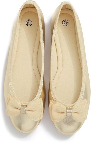 Women's Round Toe Cute Bow Trim Ballet Flats in Saudi Arabia
