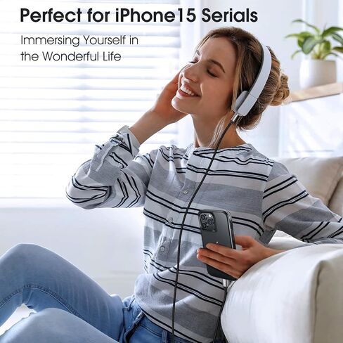 VIOY Aux to USB C 3.3 FT, Type C to 3.5 mm Male Audio Aux Jack Cable-USB C to Aux Male Headphone Car Stereo Cord Compatible with iPhone 15/15Plus/Pro/Pro Max, Galaxy S23 Ultra iPad Pro Air Pixel 7… in Saudi Arabia
