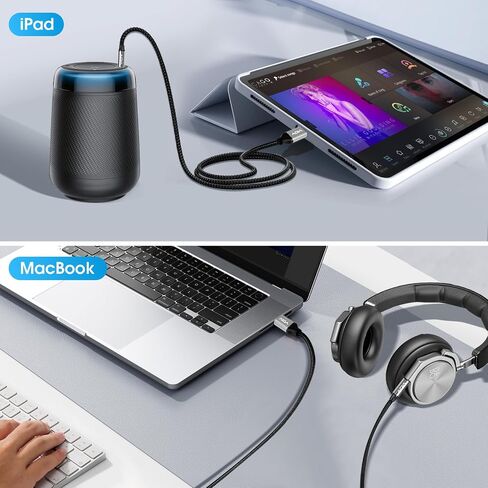 VIOY Aux to USB C 3.3 FT, Type C to 3.5 mm Male Audio Aux Jack Cable-USB C to Aux Male Headphone Car Stereo Cord Compatible with iPhone 15/15Plus/Pro/Pro Max, Galaxy S23 Ultra iPad Pro Air Pixel 7… in Saudi Arabia