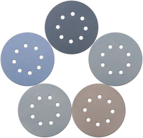 100 Pcs 5 Inch Wet Dry Sanding Discs Hook and Loop, 8 Holes 400 600 800 1000 1200 1500 2000 2500 3000 5000 Grit Silion Carbide Orbital Sander Sandpaper Assortment in Kuwait