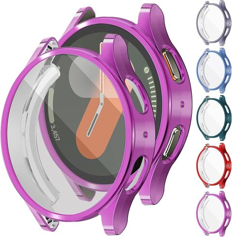 [عبوتان] واقي شاشة شفاف من RICHONE لساعة Samsung Galaxy Watch 7 مقاس 40 مم، جراب TPU ناعم مضاد للانزلاق وغطاء مقاوم للخدش وغطاء حماية كاملة (Galaxy Watch 7 40 مم، شفاف*2) in Saudi Arabia