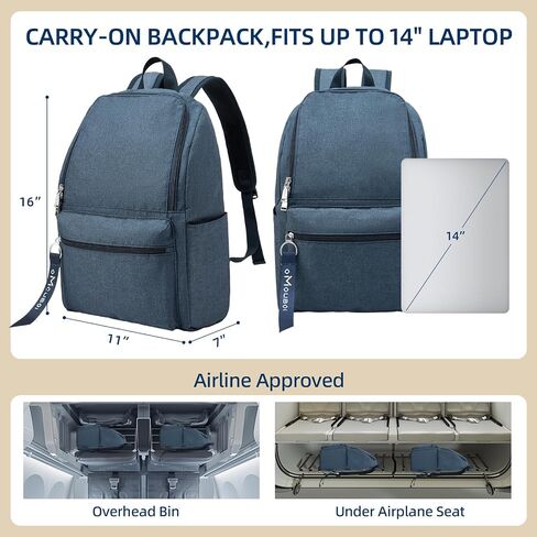 حقيبة ظهر OMOUBOI كاجوال Daypacks Superbreak حقيبة ظهر للكمبيوتر المحمول مقاس 14 بوصة للنساء والرجال تناسب الأعمال السياحية (أسود) in Kuwait