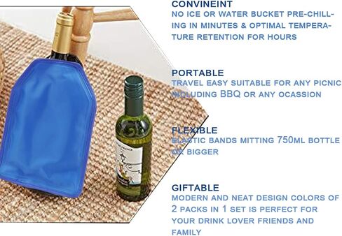 Wine Cooler | Bottle Cooler Fits 750ml and 1.5L Bottle | Wine Chilling Sleeves Ideal For Champagne Wine and Beer(2Pack yellow) in Saudi Arabia