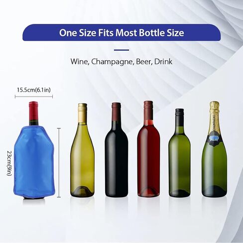 Wine Cooler | Bottle Cooler Fits 750ml and 1.5L Bottle | Wine Chilling Sleeves Ideal For Champagne Wine and Beer(2Pack yellow) in Saudi Arabia