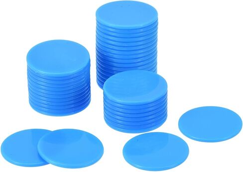 MECCANIXITY Small Plastic Learning Counters Disks Chip Bingo Chip Counting Discs Markers 24mm/0.94 Inch for Math Practice Red, Pack of 50 in Saudi Arabia