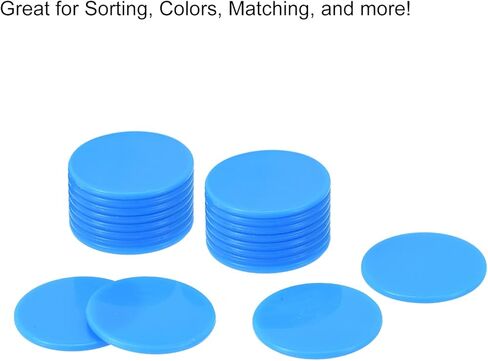 MECCANIXITY Small Plastic Learning Counters Disks Chip Bingo Chip Counting Discs Markers 24mm/0.94 Inch for Math Practice Red, Pack of 50 in Saudi Arabia