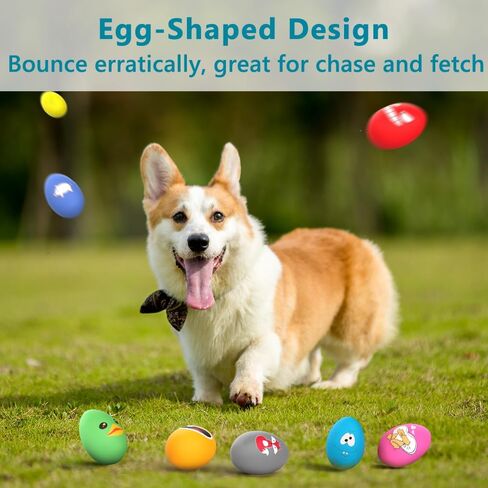 SCHITEC Squeaky Dog Toys, [8 Pack] Latex Squeak Dog Ball for Small Pets & Puppies, 2.3" Soft Rubber Bouncy Interactive Fetch Balls in Kuwait