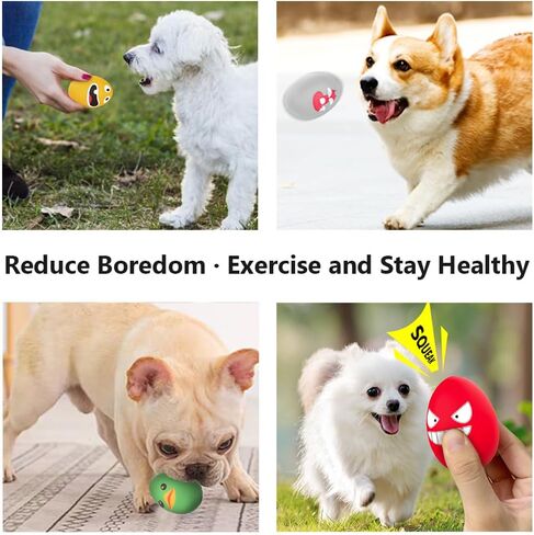 SCHITEC Squeaky Dog Toys, [8 Pack] Latex Squeak Dog Ball for Small Pets & Puppies, 2.3" Soft Rubber Bouncy Interactive Fetch Balls in Kuwait