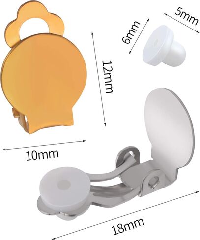 Aylifu Clip-on Earring Findings, 20pcs (10 Pairs) Round Flat Tray Earring Clips Blank Earring Setting Components with 20pcs Earring Pads for Non-Pierced Ears DIY Earring Making -Silver in Saudi Arabia