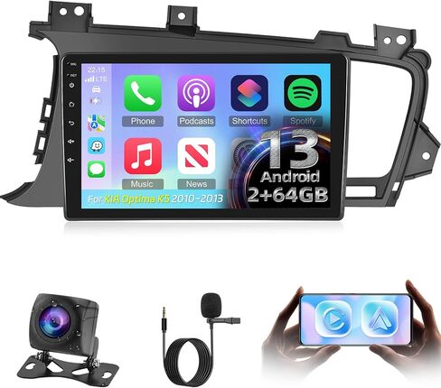 2+64G Wireless Carplay Android Car Stereo for KIA Optima K5 2016-2018 - 10.1 Inch Android Auto Touchscreen Radio with WiFi, GPS Navigation, Equalizer, SWC, Mirror Link + AHD Backup Camera in Saudi Arabia