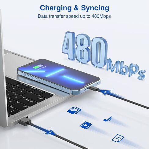 USB Wall Charger and Lightning Cable 6ft,[Apple MFi Certified] iPhone Charger with 6FT iPhone Lightning Cord,2 Ports Charging Plug Block Box for iPhone 12/11/XR/X/Xs/Xr/8/7/6/6s Plus/SE/5c/iPad-White in Saudi Arabia