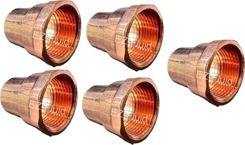 EZ-FLUID Plumbing (10 Pack) 1/2" C X FIP LF Copper Female Adapter Pressure Copper Fittings,Sweat Solder Connection for Residential,Commercial Copper Pipe. in Kuwait