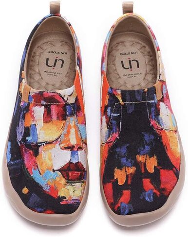 UIN Women's Artistic Slip-On Shoes Vibrant Floral Casual Loafers Lightweight Comfortable Travel Footwear in Saudi Arabia