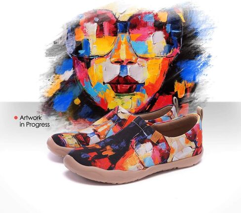 UIN Women's Artistic Slip-On Shoes Vibrant Floral Casual Loafers Lightweight Comfortable Travel Footwear in Saudi Arabia
