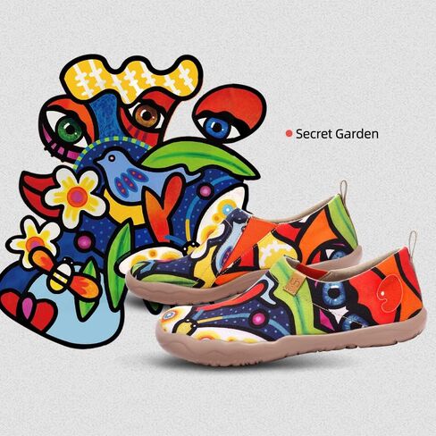 UIN Women's Artistic Slip-On Shoes Vibrant Floral Casual Loafers Lightweight Comfortable Travel Footwear in Saudi Arabia