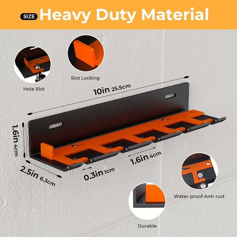 Air Tool Holder, Air Tool Rack for Garage Walls and Tool Cart Storage Organizer，Wall Mounted Lockable Pneumatic Tool Hanger for Air Compressor Tools, Pneumatic Nail Gun, Black-5 Slots in Saudi Arabia