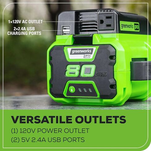 Greenworks Pro 80V (300 Watt) Power Inverter, 120V AC, for Charging Small Electronics, Smart Phones, Tablets, Small Televisions, Tool-Only, IV80A00 in Kuwait