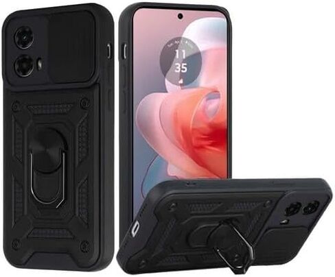 for Motorola Moto G 5G (2024) - Shockproof Tuff Hybrid Phone Case Cover - QS Black in Saudi Arabia
