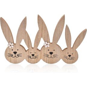 لافتات خشبية لطاولة أرنب عيد الفصح، مكعبات تمثال أرنب لديكور عيد الفصح، ديكورات سطح الطاولة الريفية لمزرعة عيد الفصح لطاولة المطبخ المركزية (الخشب) in Kuwait