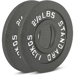 Cast Iron Olympic Weight Plates – Free Weights With 2-inch Hole & Anti-Rust Hammertone Finish - Ideal for Strength Training, CrossFit Equipment & Home Gym Set – Sold in Pairs - 2.5LB–45LB
