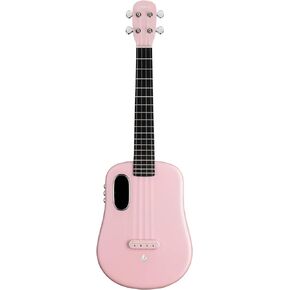 LAVA U Carbon Fiber Ukulele with Effects Concert Travel Ukulele with Case Pick and Charging Cable (FreeBoost, Sparkle Black, 23-inch)