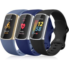 Maledan Sport Band Compatible with Fitbit Charge 5/Charge 6 Bands for Women and Men, Soft and Waterproof Wristband Replacement Bracelet Strap for Fitbit Charge 5/Charge 6 Fitness Tracker Accessories
