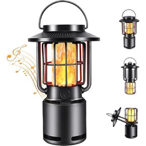 Outdoor Bluetooth Speaker, IP65 Waterproof Wireless Speaker with 3 Lights Modes, Outdoor Camping Lighting, Portable Speaker Gift for Men Emergency, Hiking, Party (1 Pack)