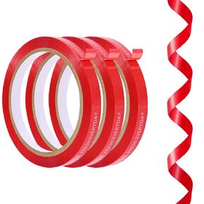 Bag Sealing Tape, 3/8 inch x 66 yd Red Poly Tapes, Plastic Produce Bags Tape for Meat Cake Bread Icing (3Pack)