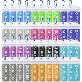 Sukeen Cooling Towel for Neck and Face (40"x12"),Microfiber Bulk Cooling Towels for Athletes Cooling Neck Wraps Instant Cooling Towels for Yoga,Gym,Golf,Running,Fitness and Workout (40pack)