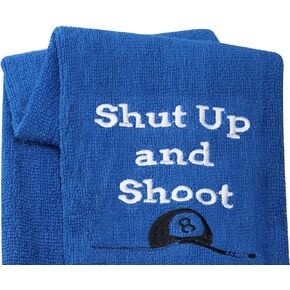 LEVLO Embroidered Billiards Snooker Towel Shut Up and Shoot Sports Towels for Billiard Pool Player Towels Gift (Shut Up and Shoot)