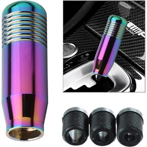 1 PC Comfort Grip Shift Knob, 3.34" x 1.18" American Flag Alloy Shifter, with 8mm/10mm/12mm Adapter, Fits Most Manual Cars, Trucks, SUV (Black)