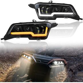 Front LED Headlights Assembly for Polaris Sportsman 17-24, Front LED Head Lamp with High-Low Beams DRL Turn Signal Light for Polaris Sportsman XP 1000 SP 850 570 450 2017-2024 Accessories