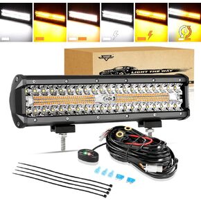 Auxbeam 3 Inch 72W LED Cube Light Bar Amber/White Work LED Pod Lights Off-Road Driving Lights for Truck SUV Boat 4x4 Jeep Wrangler (Six Modes Lighting)