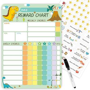 Magnetic Chore Chart for Kids, Reward Chart for Kids Behavior;Unicorn Kids Chore Chart, Good Responsibility Chart Board for One Child at Home