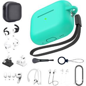 Airpods Pro 2nd Generation Case,16 in 1 Airpod pro 2nd Accessories Set Kit, Anti-Lost Straps/Watch Band Holder/Ear Hooks/Storage Box/Ear Tips/Wrist Lanyard/Keychain for Airpods Pro 2nd Case